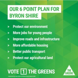 The Greens 6-point plan for Byron Shire