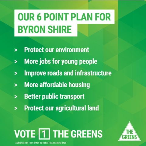 The Greens 6-point plan for Byron Shire